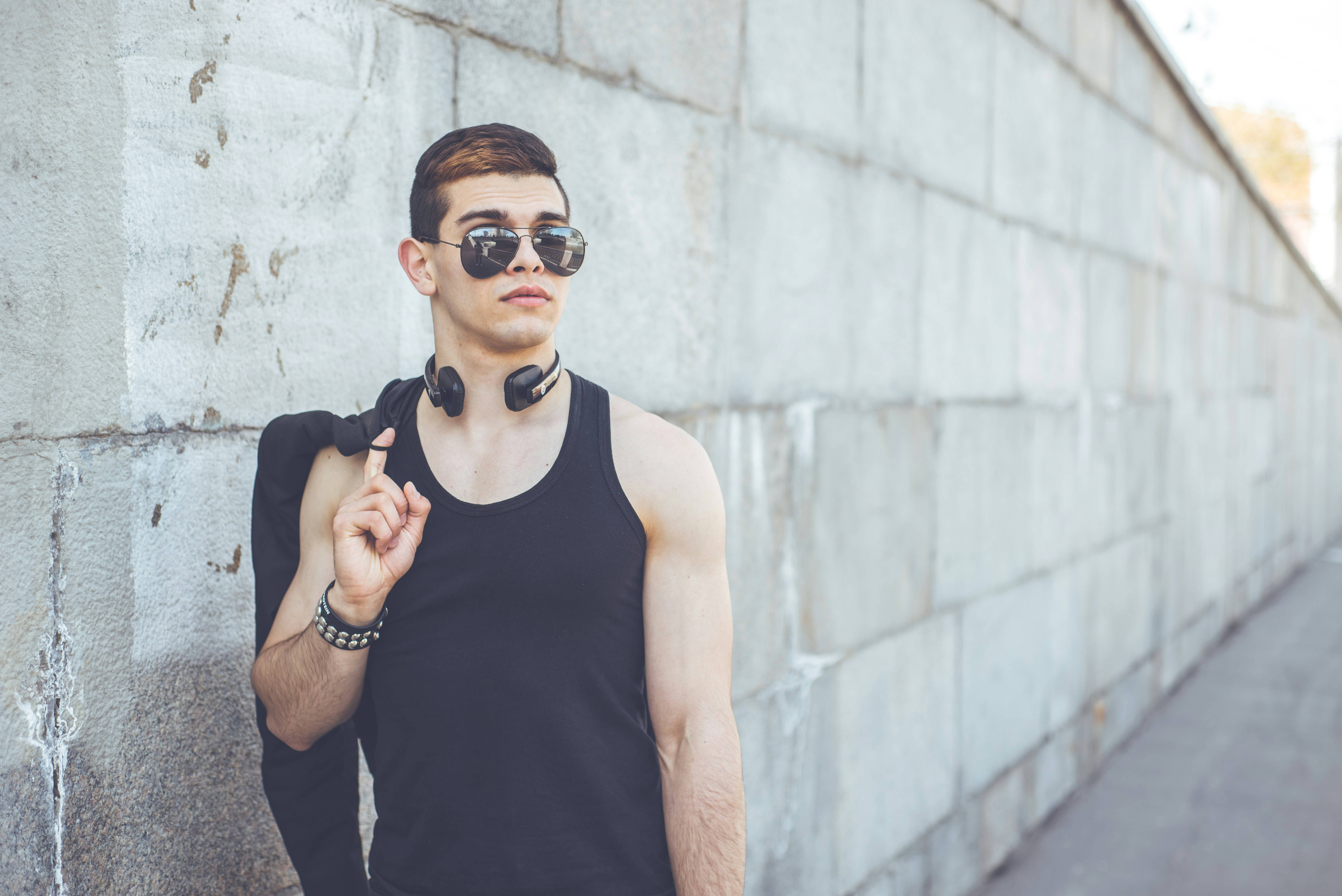 man standing near wall