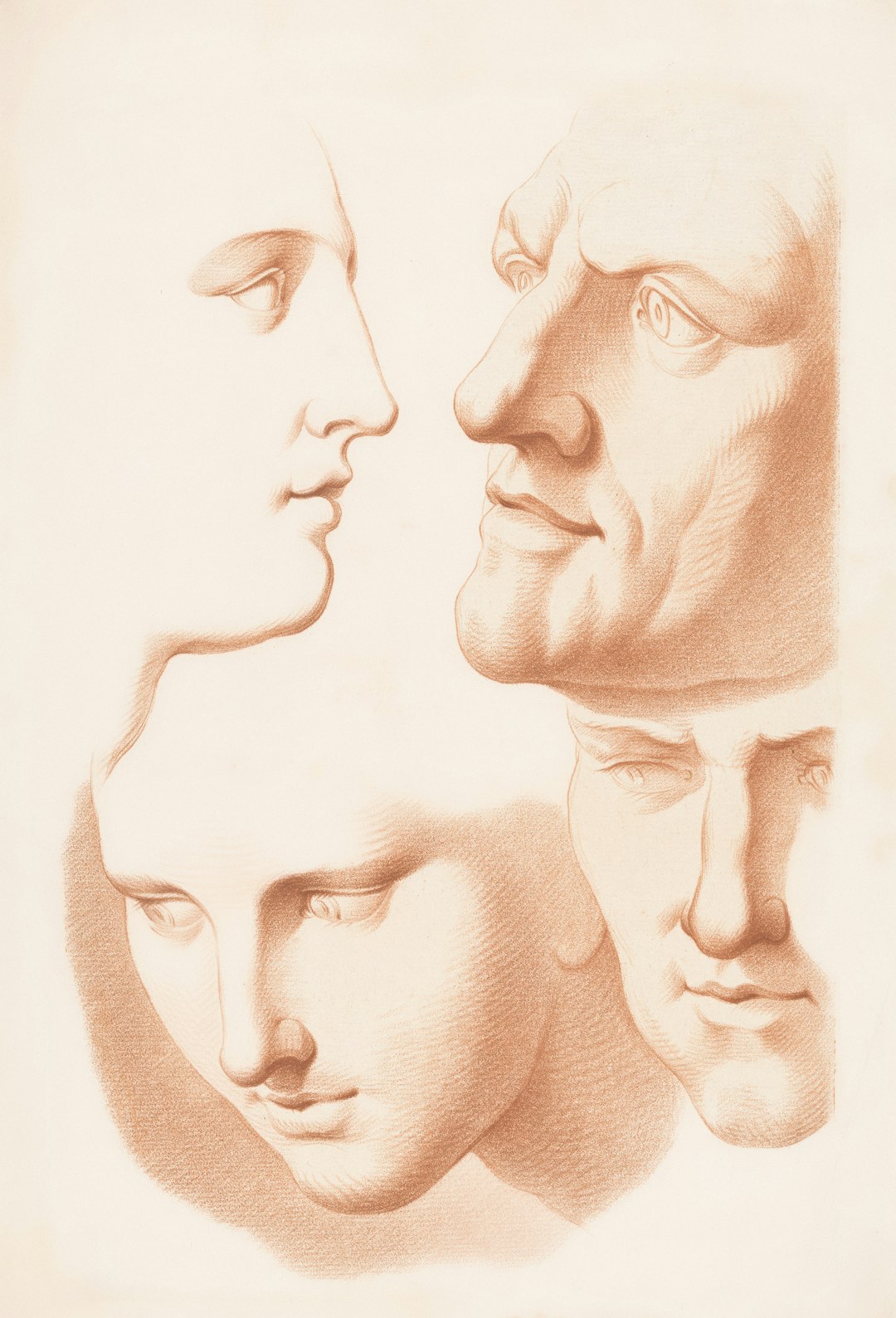 vintage illustration of four temperaments with sanguine emphasized